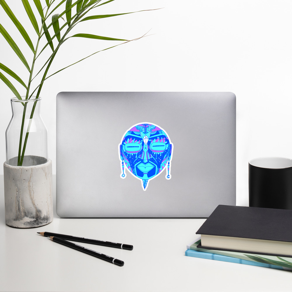 Blue African Mask No. 2 - African Stickers - Image 8