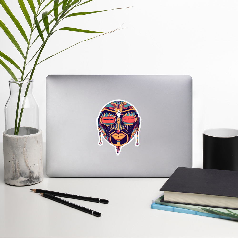 Retro Triadic African Mask No. 2 - African Stickers - Image 8