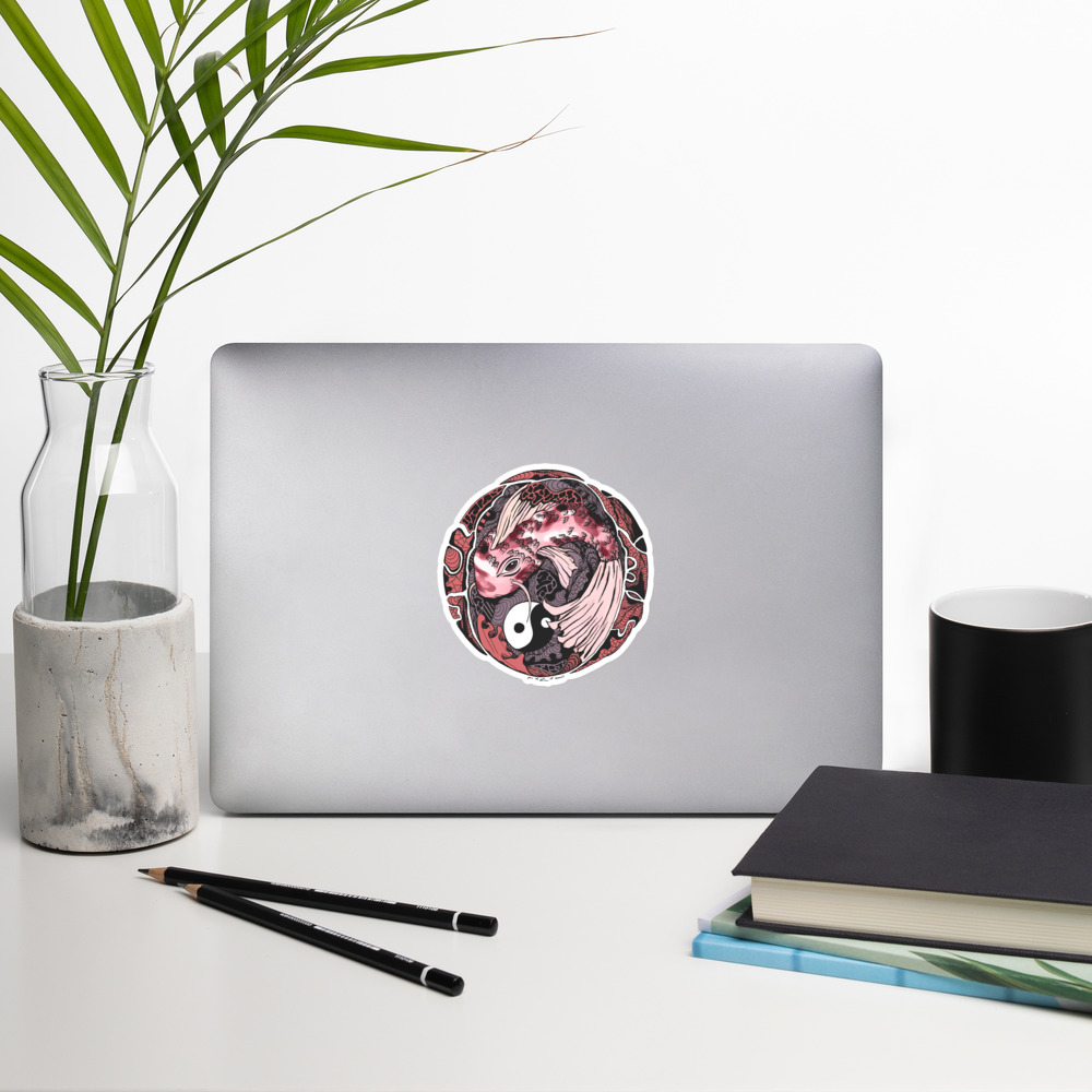 Amber and Rose Koi of Balance - Koi Fish Stickers - Image 8