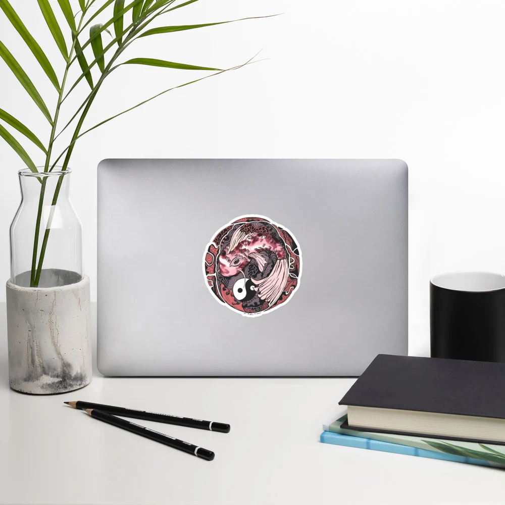 Amber and Rose Koi of Balance - Koi Fish Stickers - Image 8