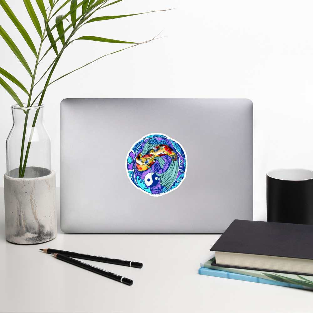 Blue Koi of Balance - Koi Fish Stickers - Image 8