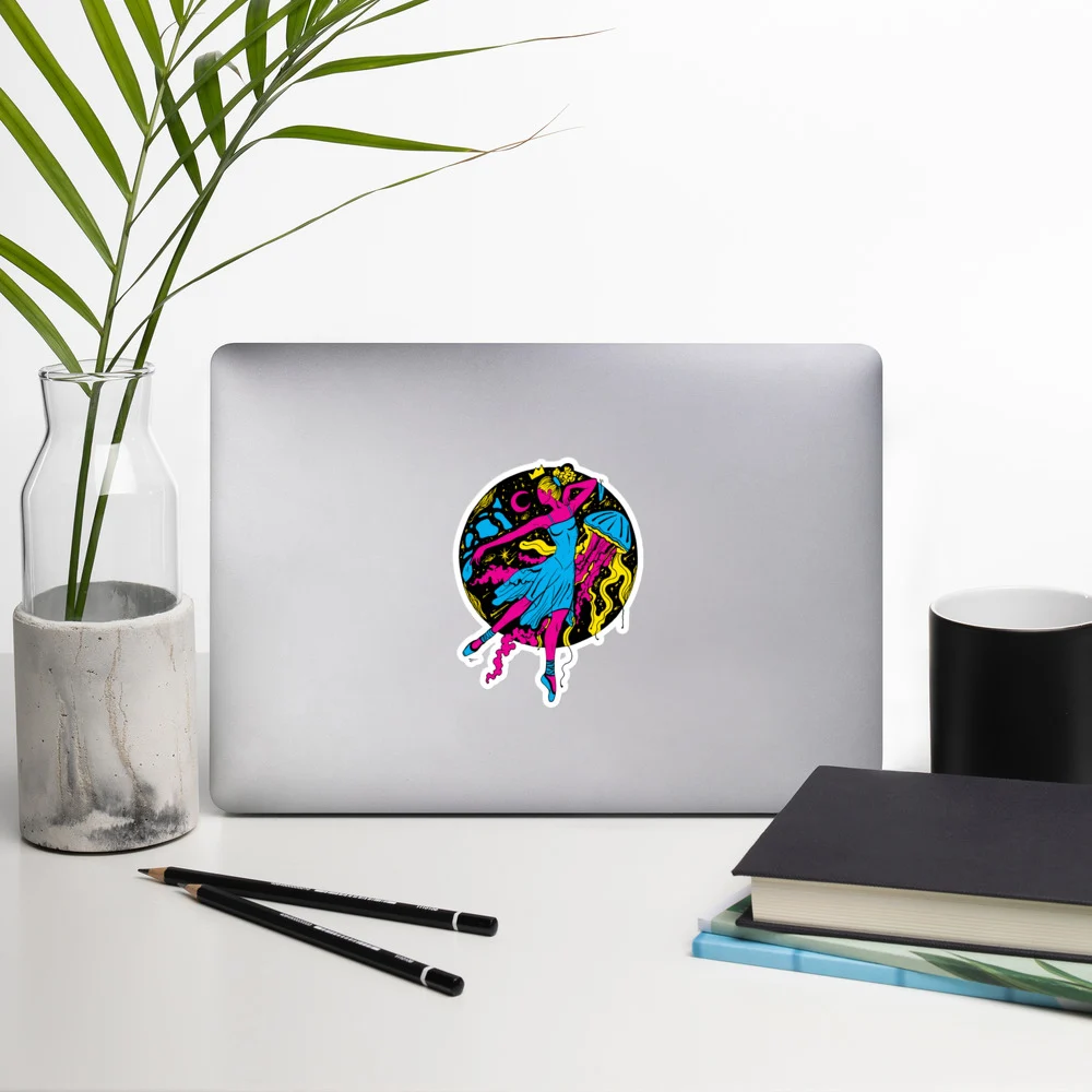 Pink and Green The Oceanic Dancer | Ballerina Drawing Stickers - Image 8