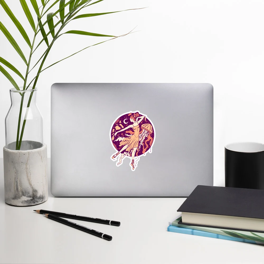 Peach The Oceanic Dancer | Ballerina Drawing Stickers - Image 8