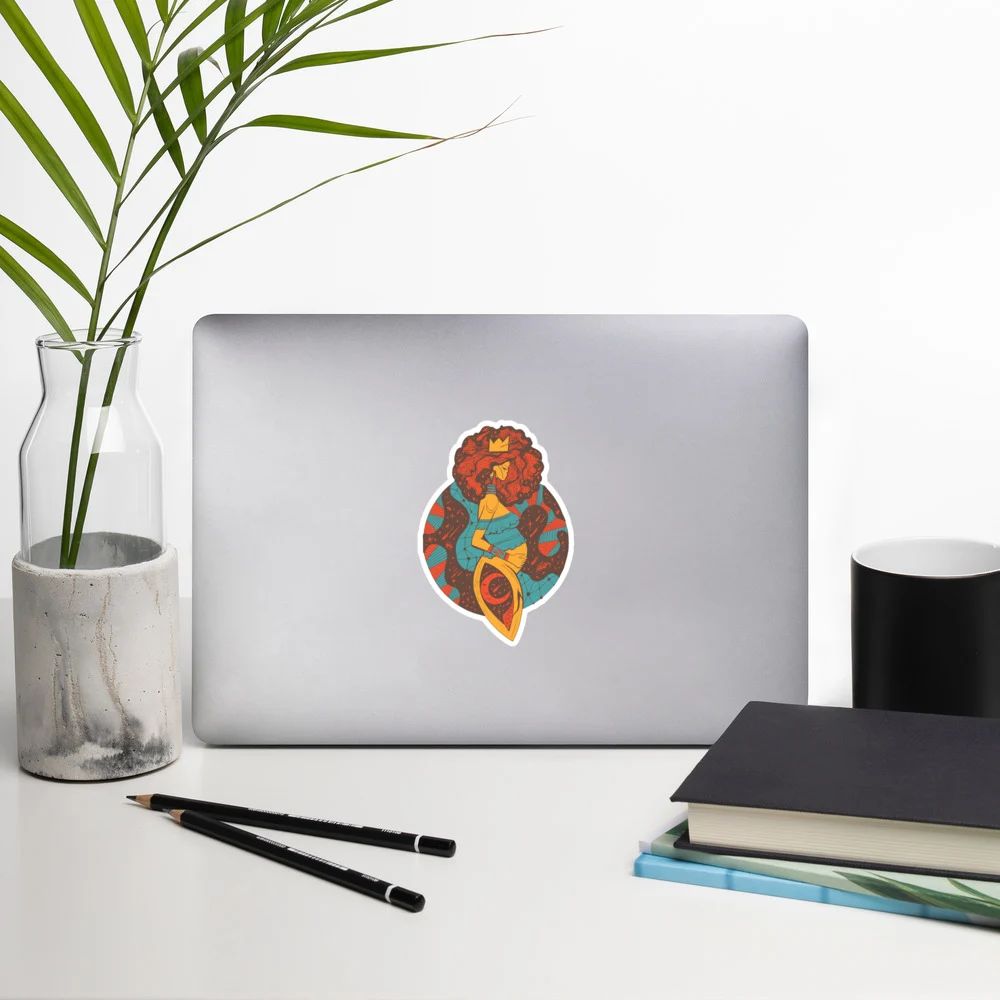 Cafe Birth of Sahelle | Art gift for Mom Stickers - Image 8