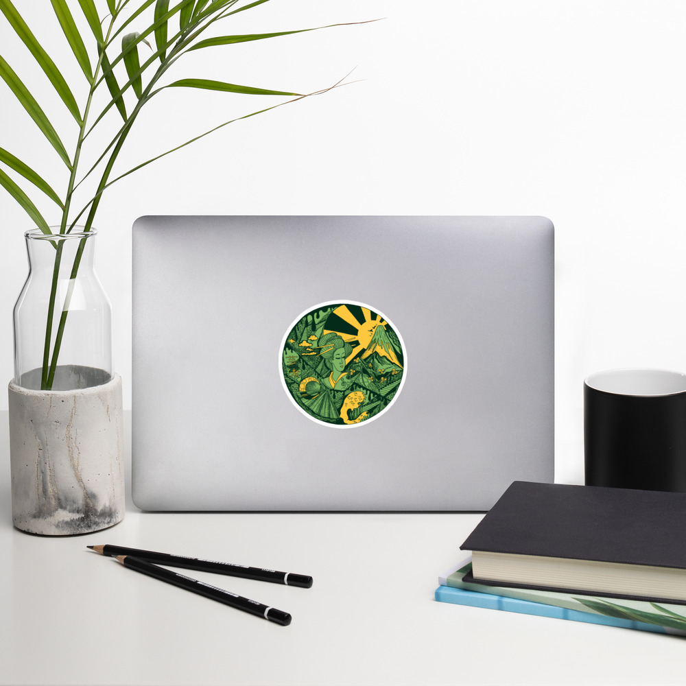 Forrest Green Dreaming of Japan - Japanese Circle Stickers - Image 8