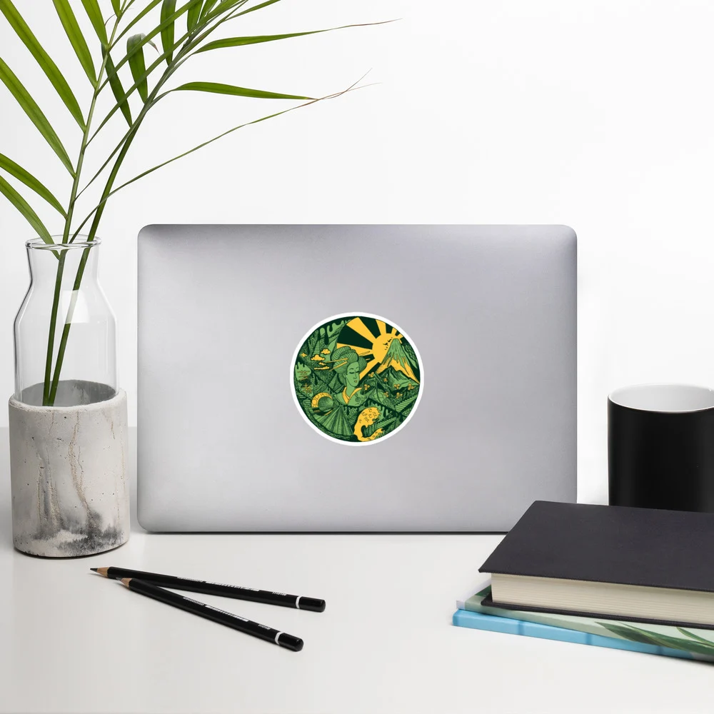 Forrest Green Dreaming of Japan - Japanese Circle Stickers - Image 8