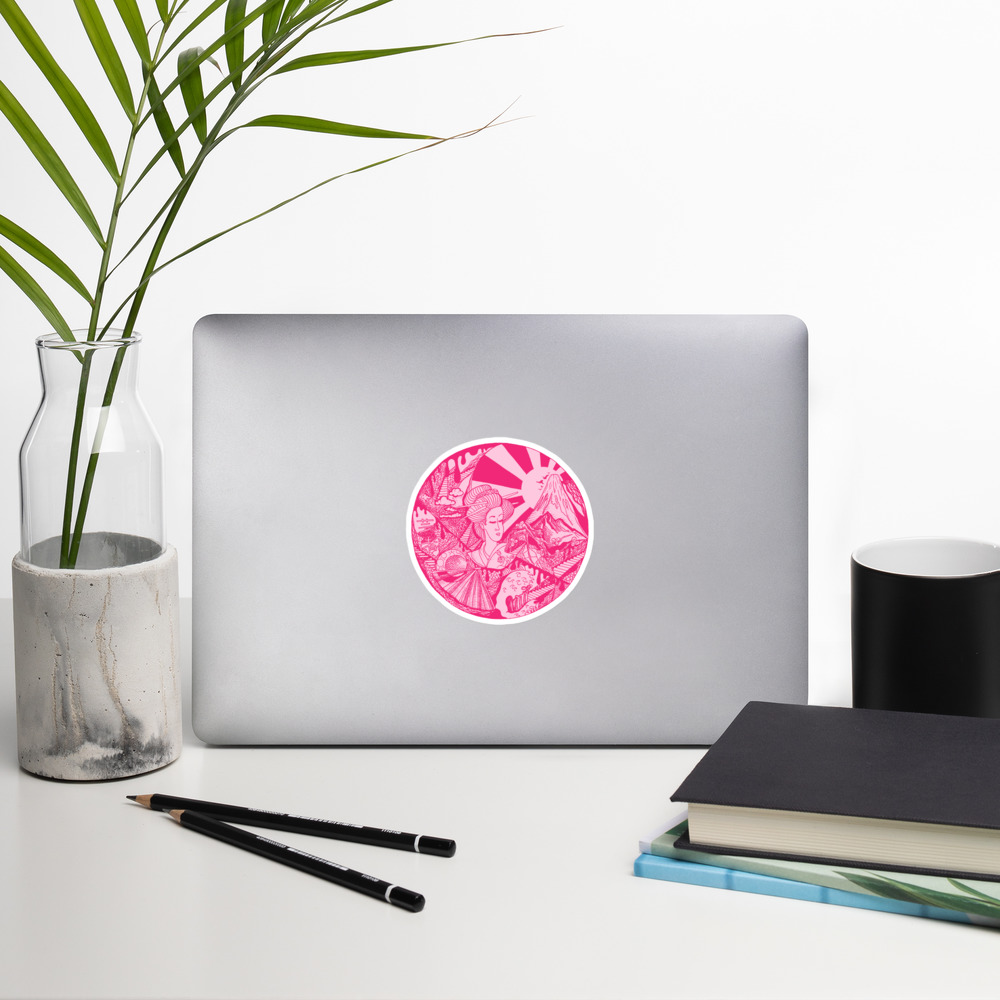 Pink Dreaming of Japan - Japanese Circle Stickers - Image 8