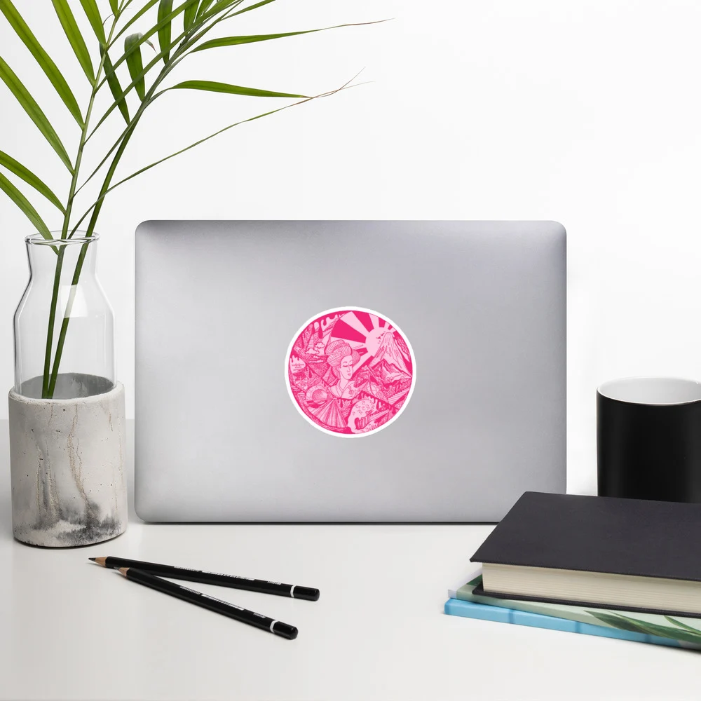 Pink Dreaming of Japan - Japanese Circle Stickers - Image 8