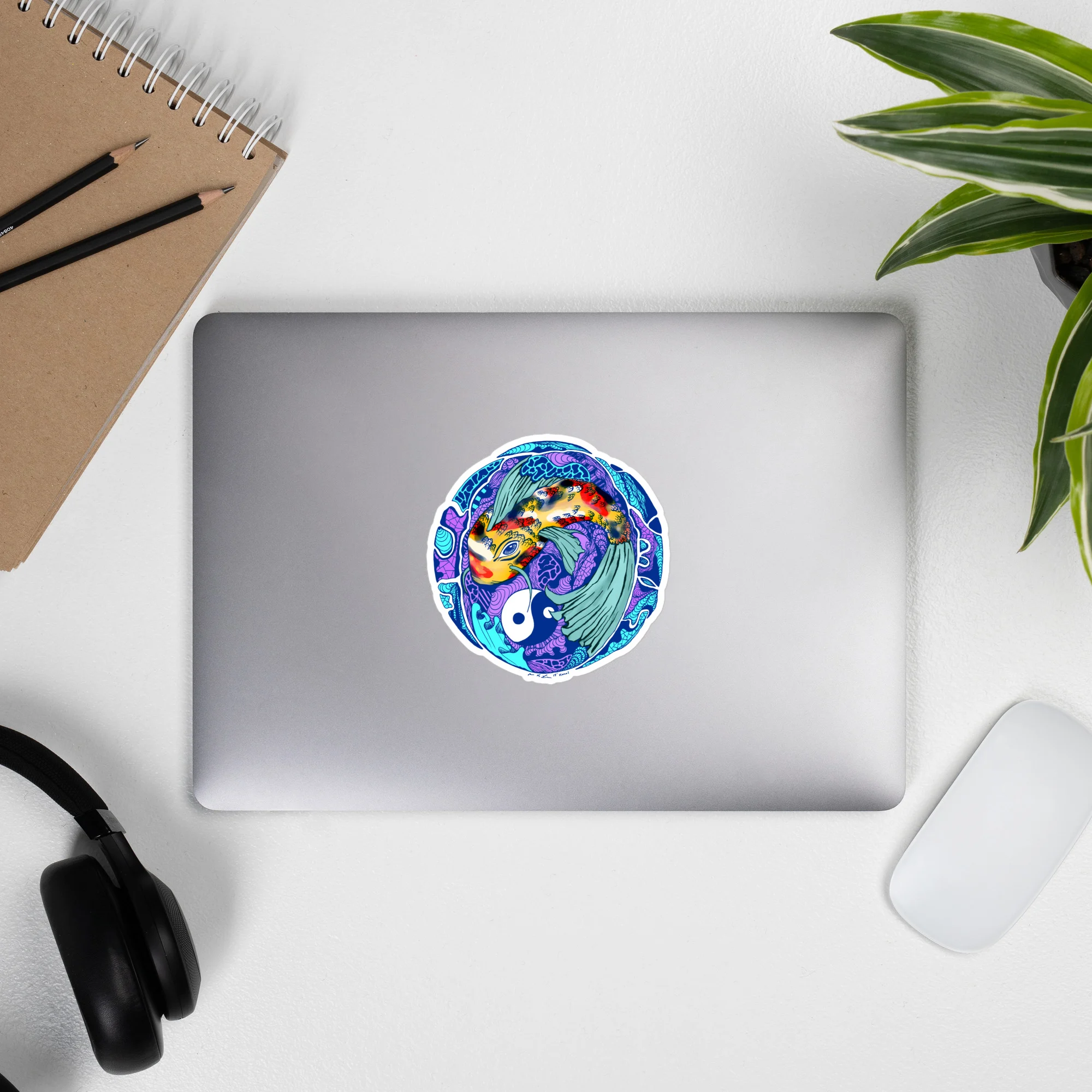 Blue Koi of Balance - Koi Fish Stickers - Image 9