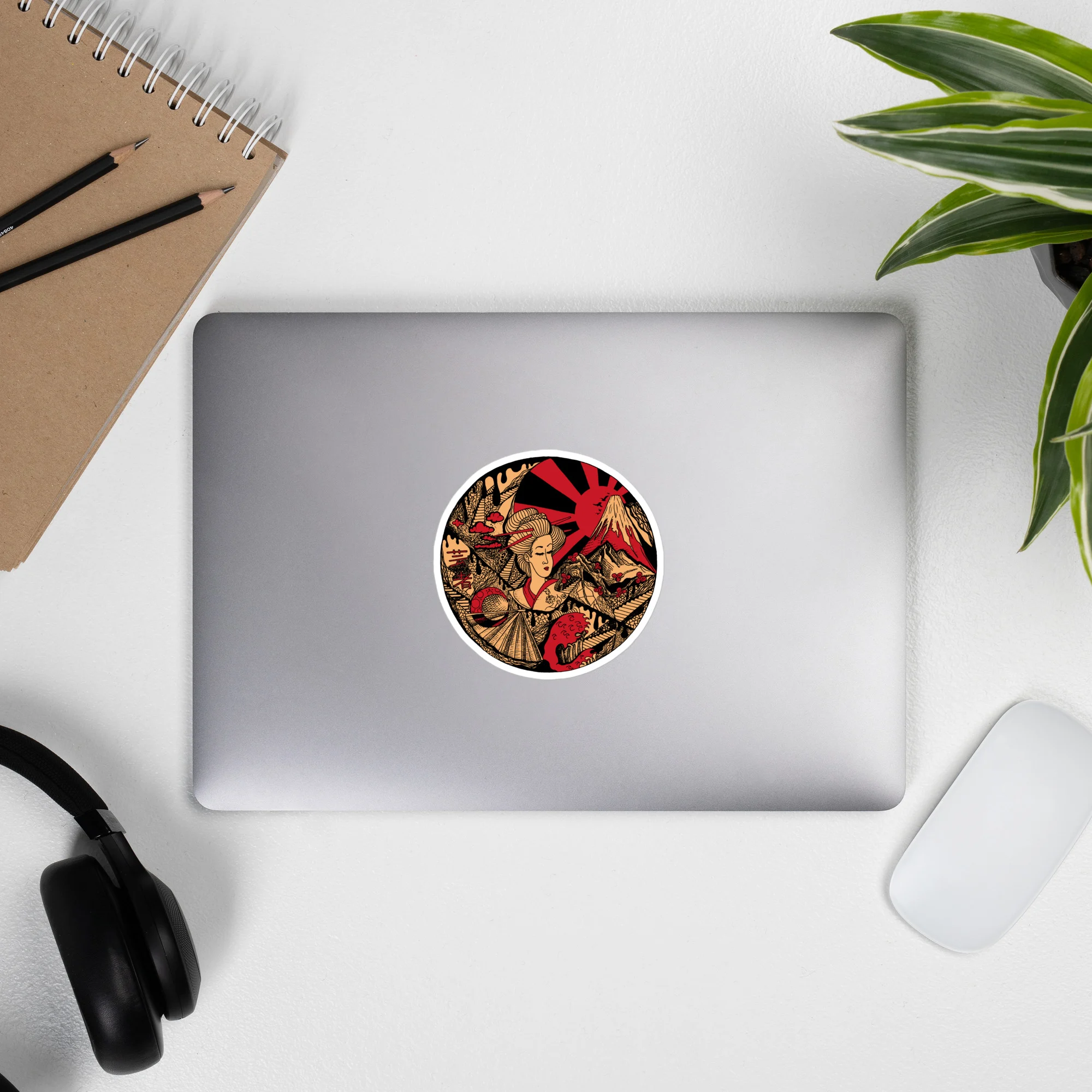 Cream and Red Dreaming of Japan - Japanese Circle Stickers - Image 9