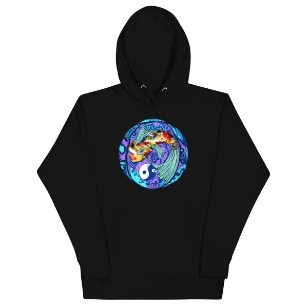 Blue Koi of Balance - Koi Fish Hoodie