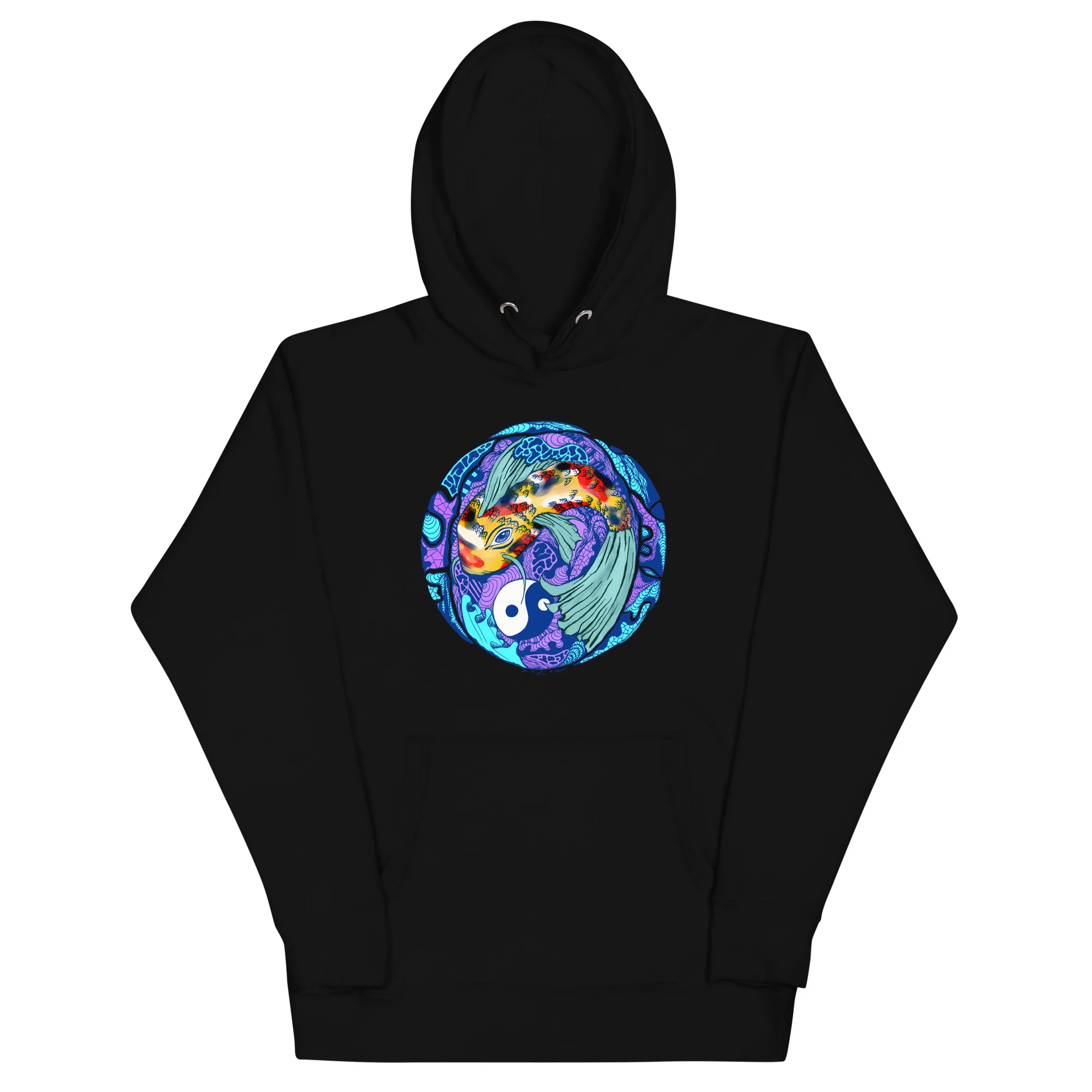 Blue Koi of Balance - Koi Fish Hoodie