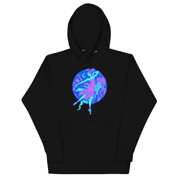 Blue The Oceanic Dancer | Ballerina Drawing Hoodie