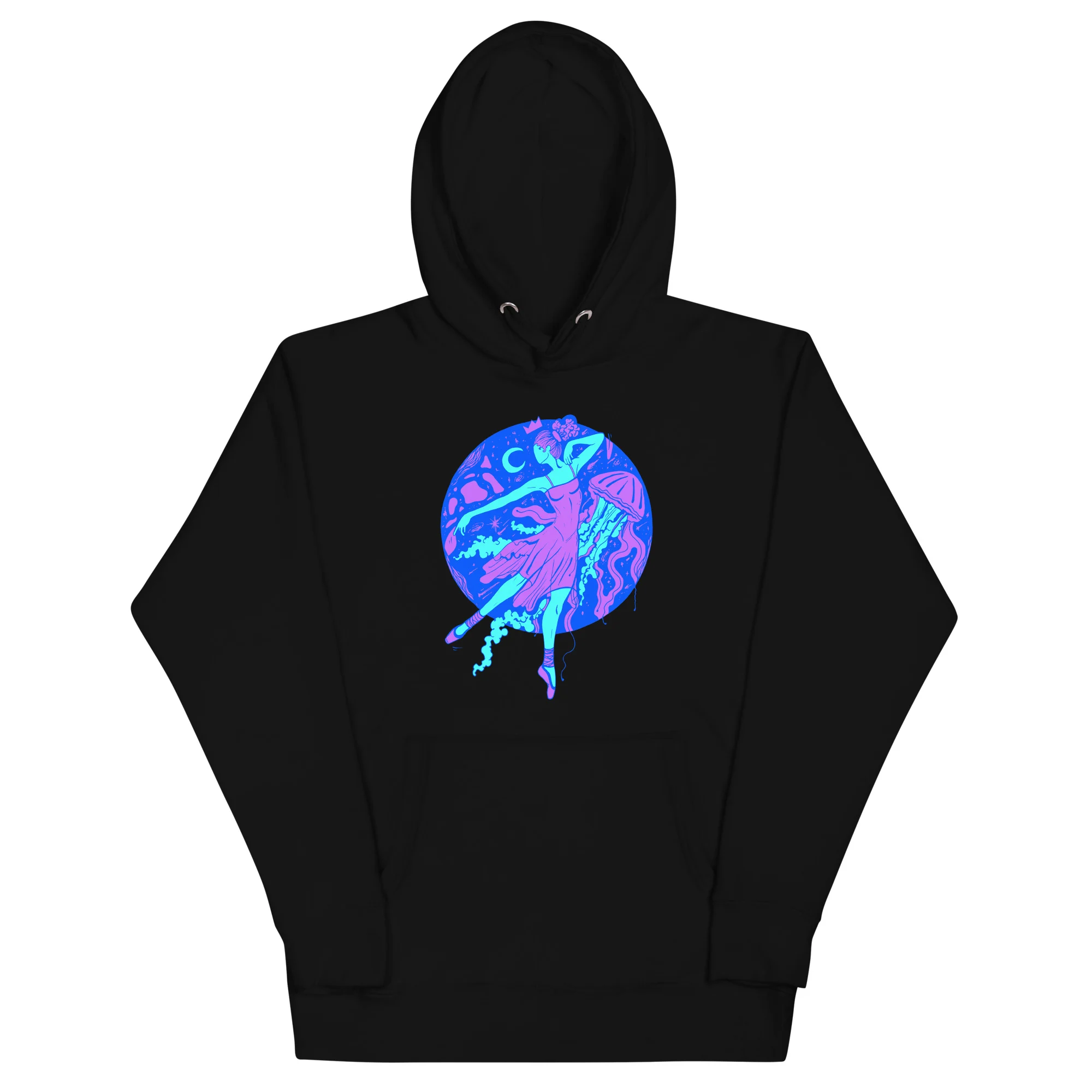 Blue The Oceanic Dancer | Ballerina Drawing Hoodie