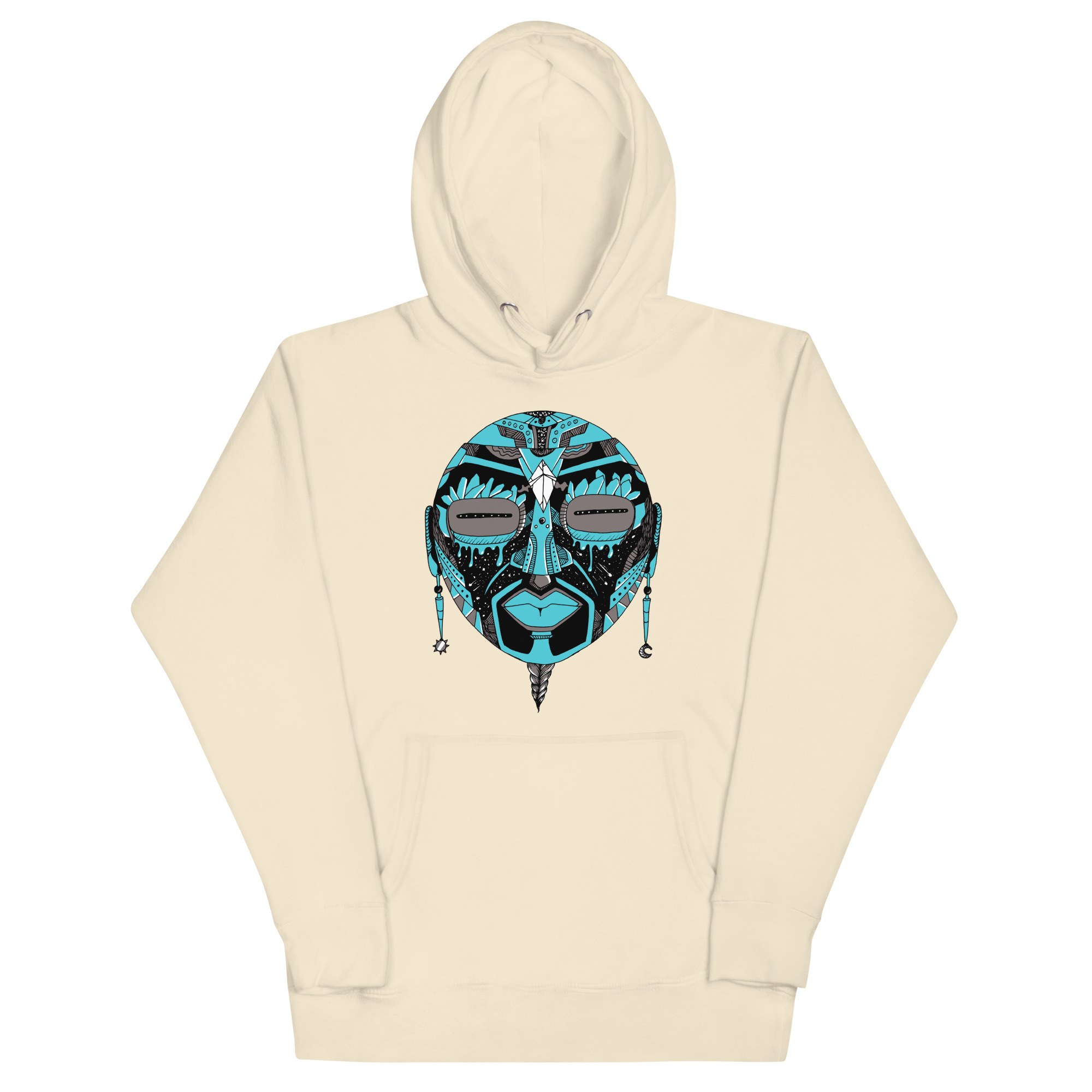 Blue and Grey African Mask No. 2 - African Hoodie