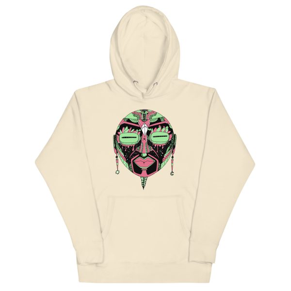 Pink and Green African Mask No. 2 - African Hoodie