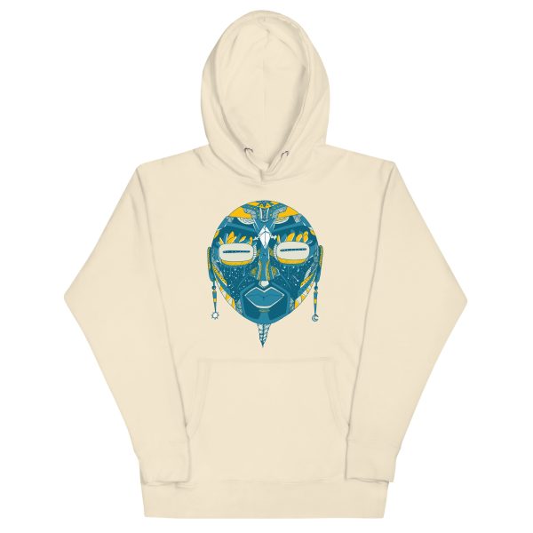 Retro Blue African Mask No. 2 - African Hoodie