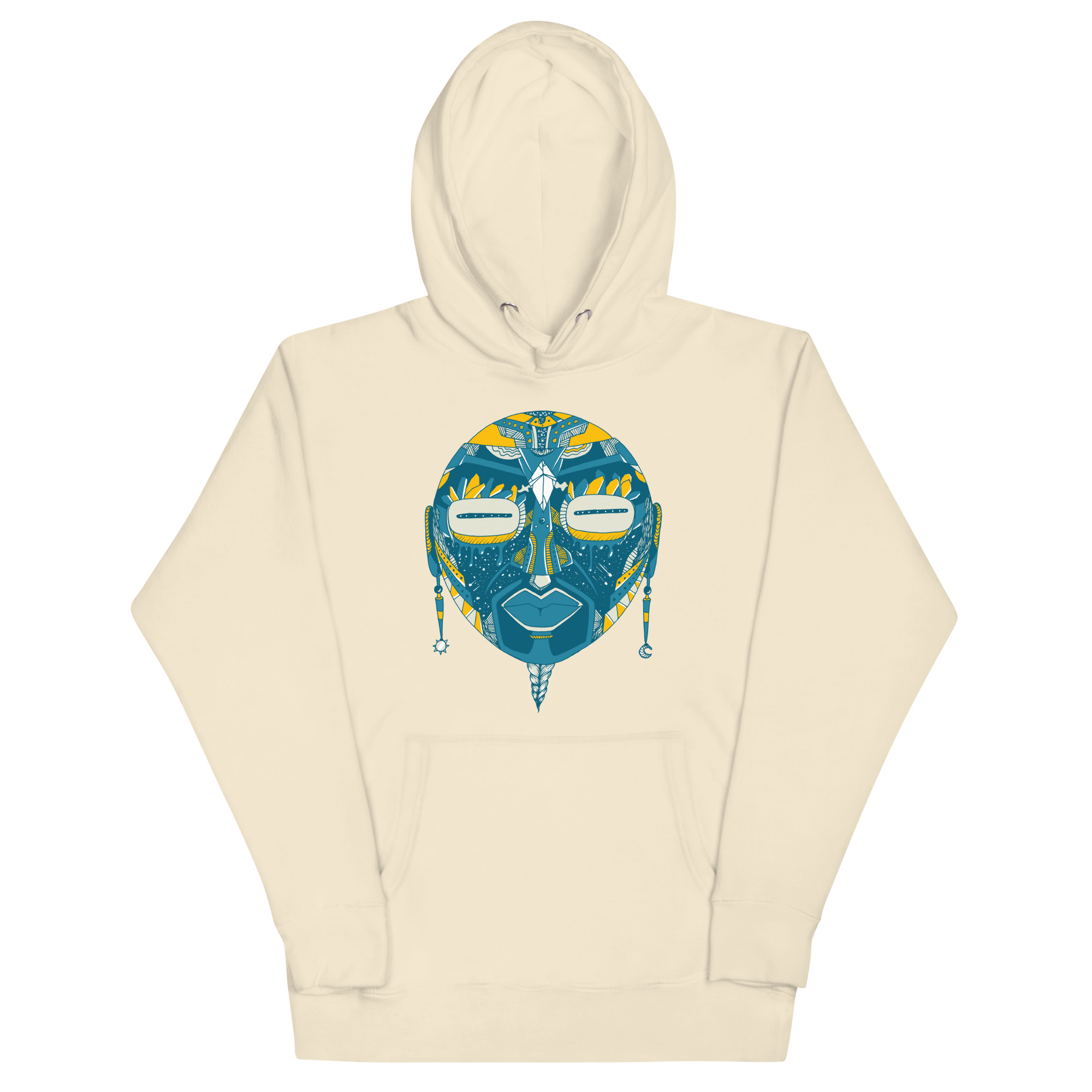 Retro Blue African Mask No. 2 - African Hoodie