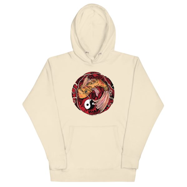 Cream and Red Koi of Balance - Koi Fish Hoodie