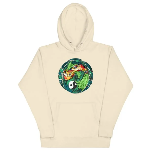 Green Koi of Balance - Koi Fish Hoodie