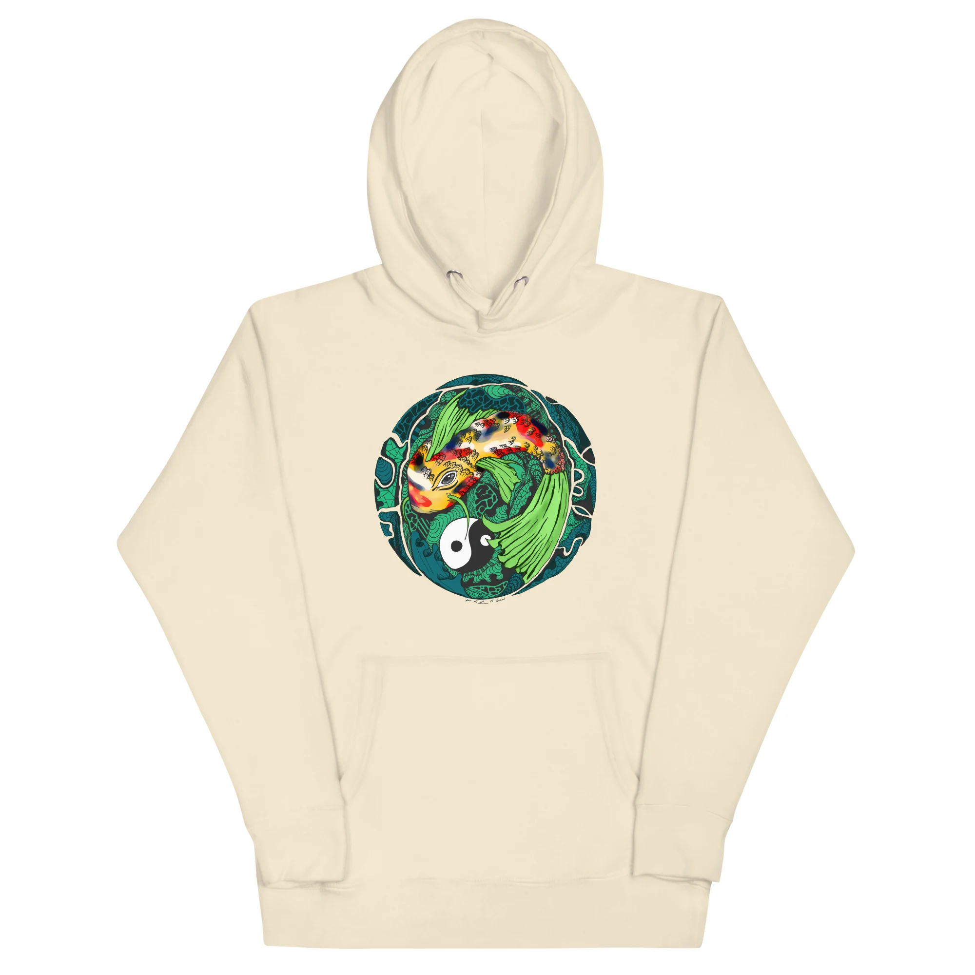 Green Koi of Balance - Koi Fish Hoodie