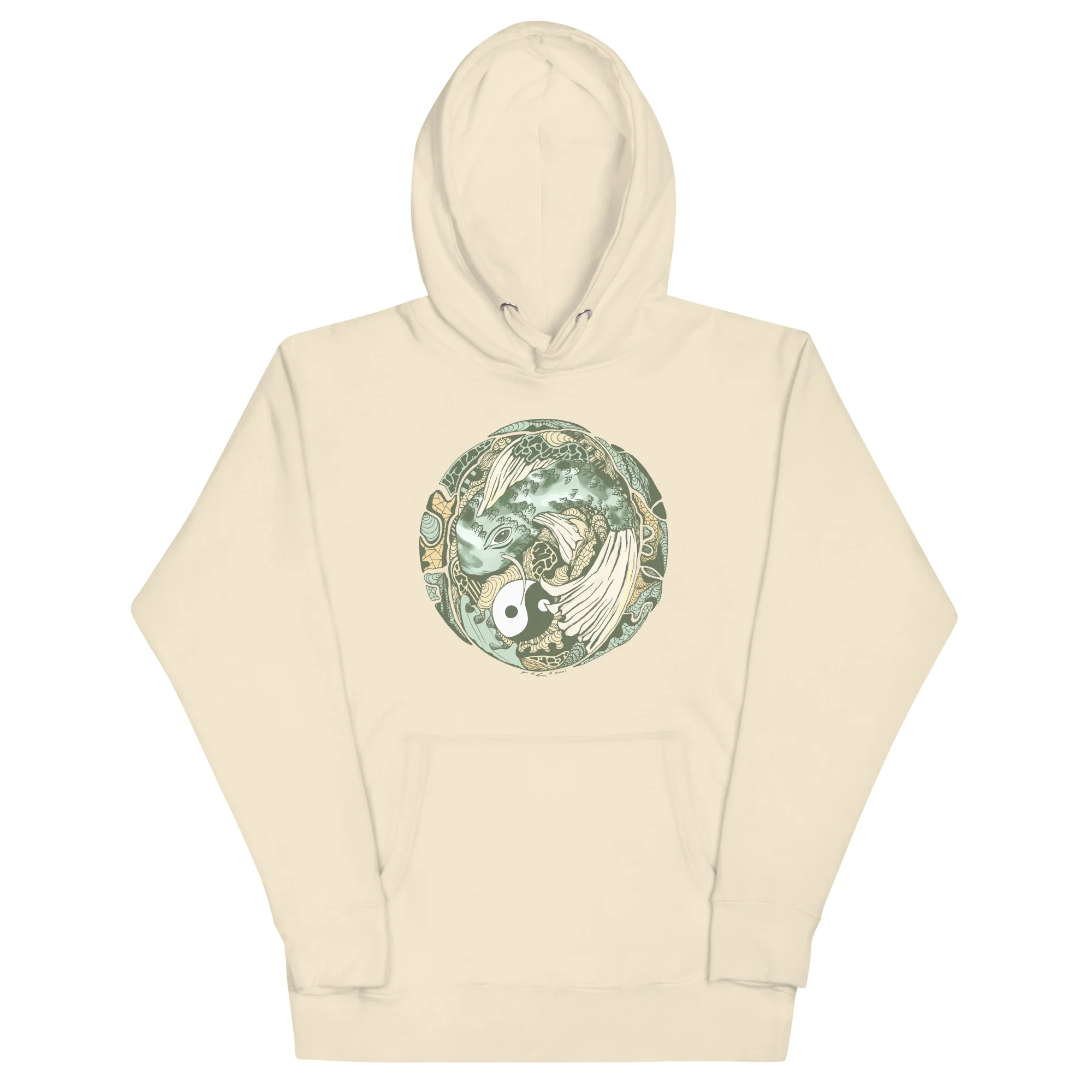Sage Green Koi of Balance - Koi Fish Hoodie