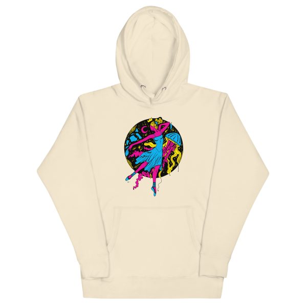 Pink and Green The Oceanic Dancer | Ballerina Drawing Hoodie