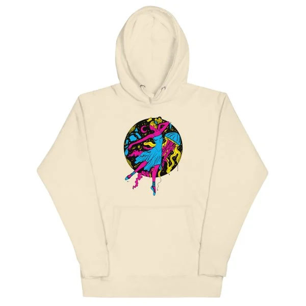 Pink and Green The Oceanic Dancer | Ballerina Drawing Hoodie