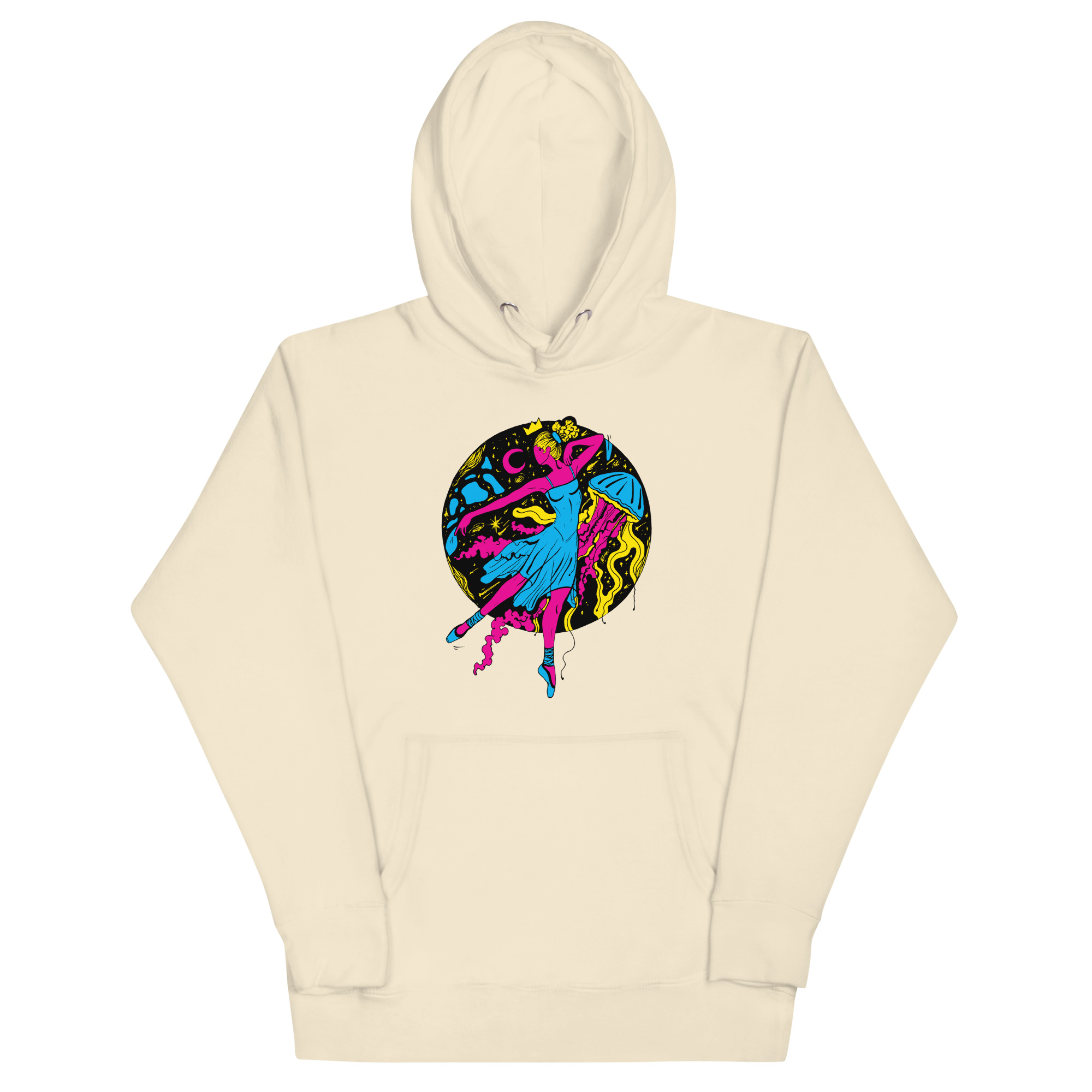 Pink and Green The Oceanic Dancer | Ballerina Drawing Hoodie