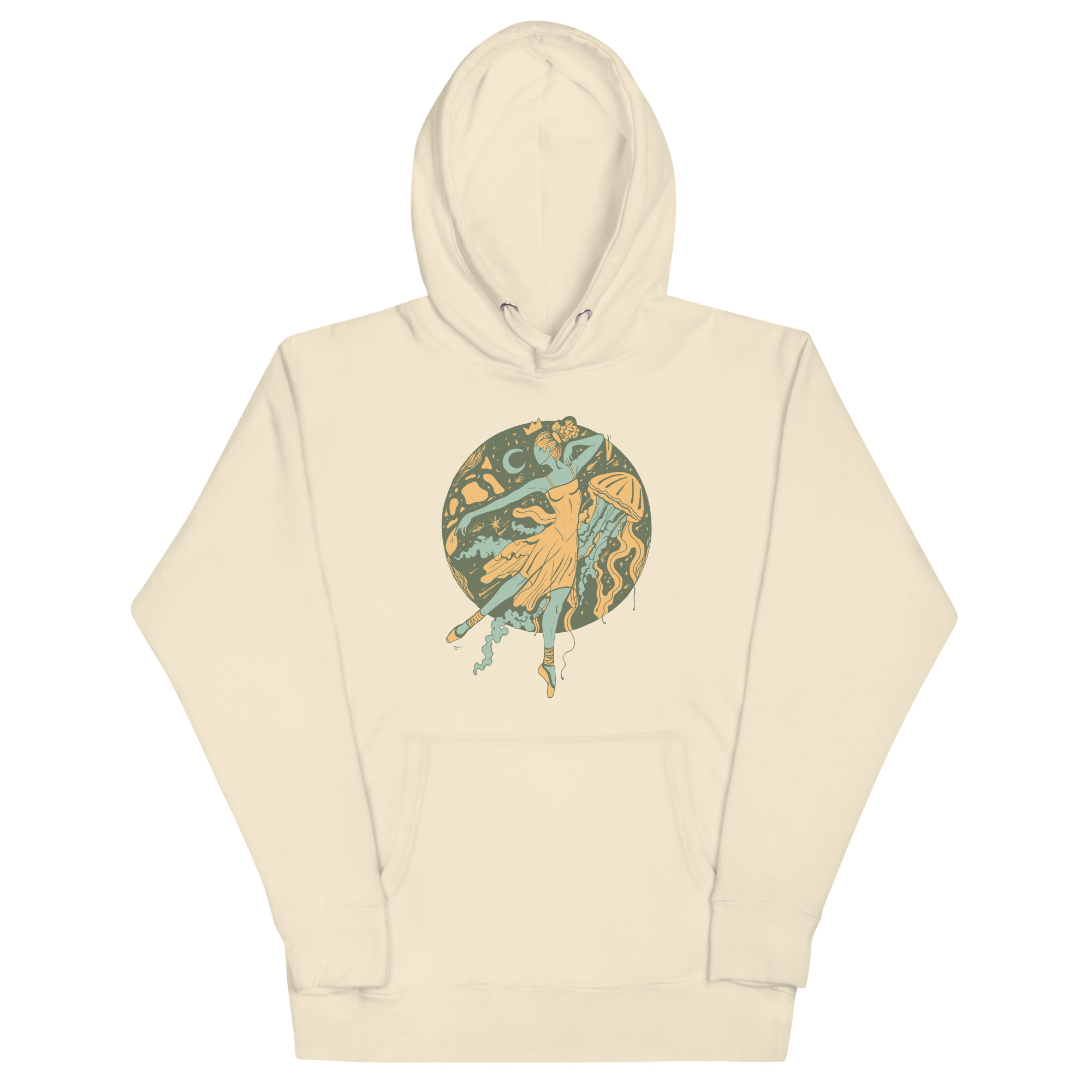 Sage Green The Oceanic Dancer | Ballerina Drawing Hoodie