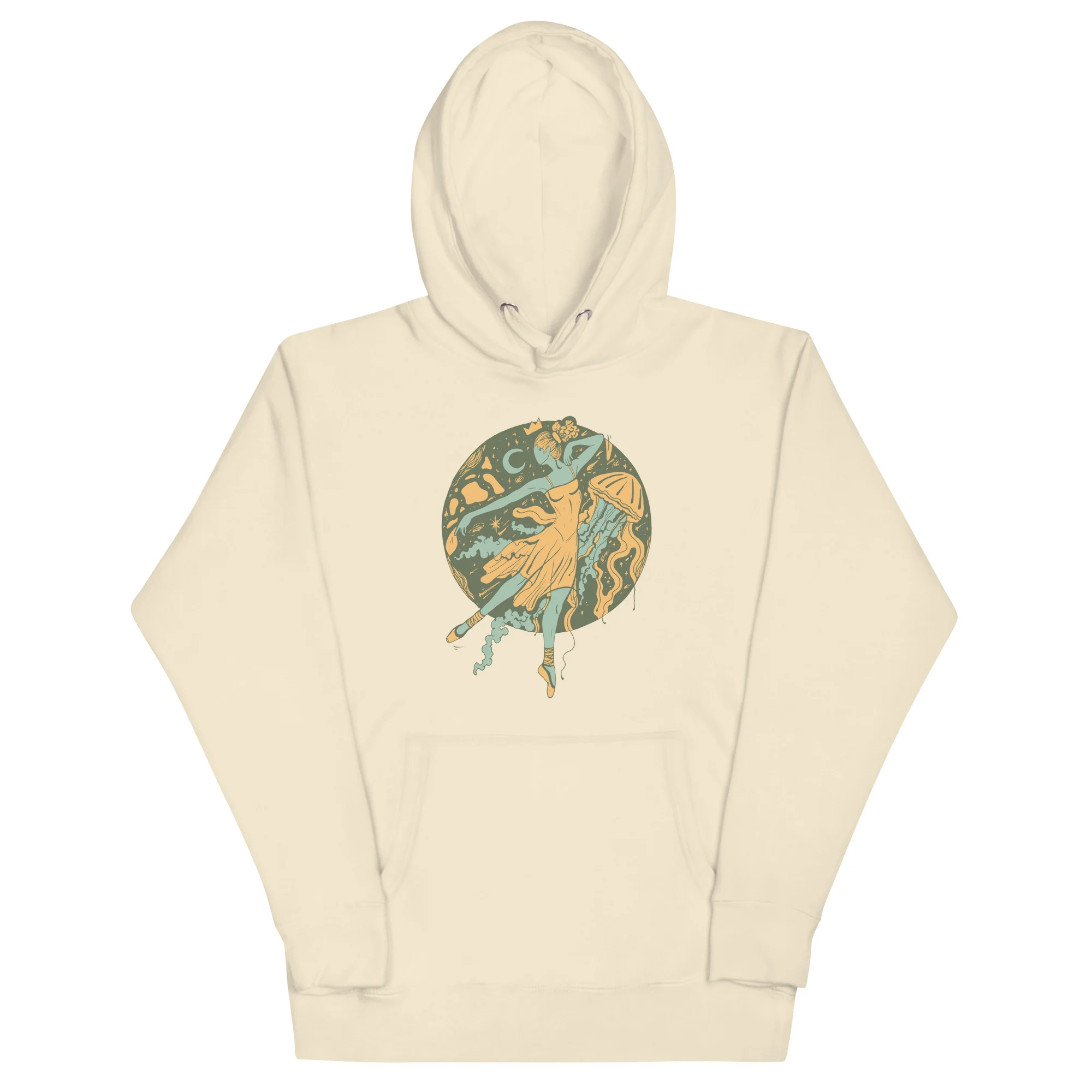 Sage Green The Oceanic Dancer | Ballerina Drawing Hoodie