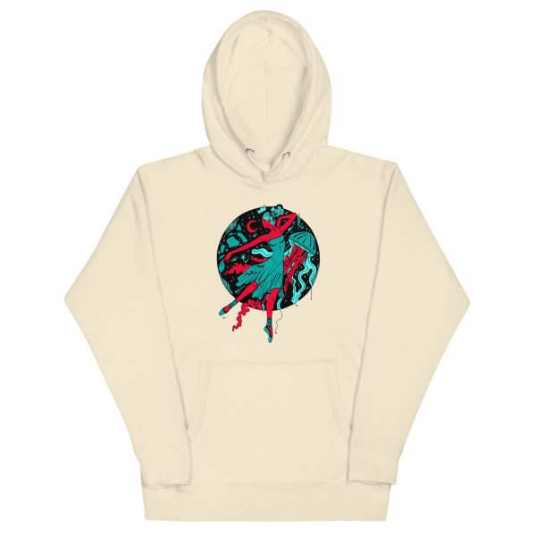 Turquoise Red The Oceanic Dancer | Ballerina Drawing Hoodie