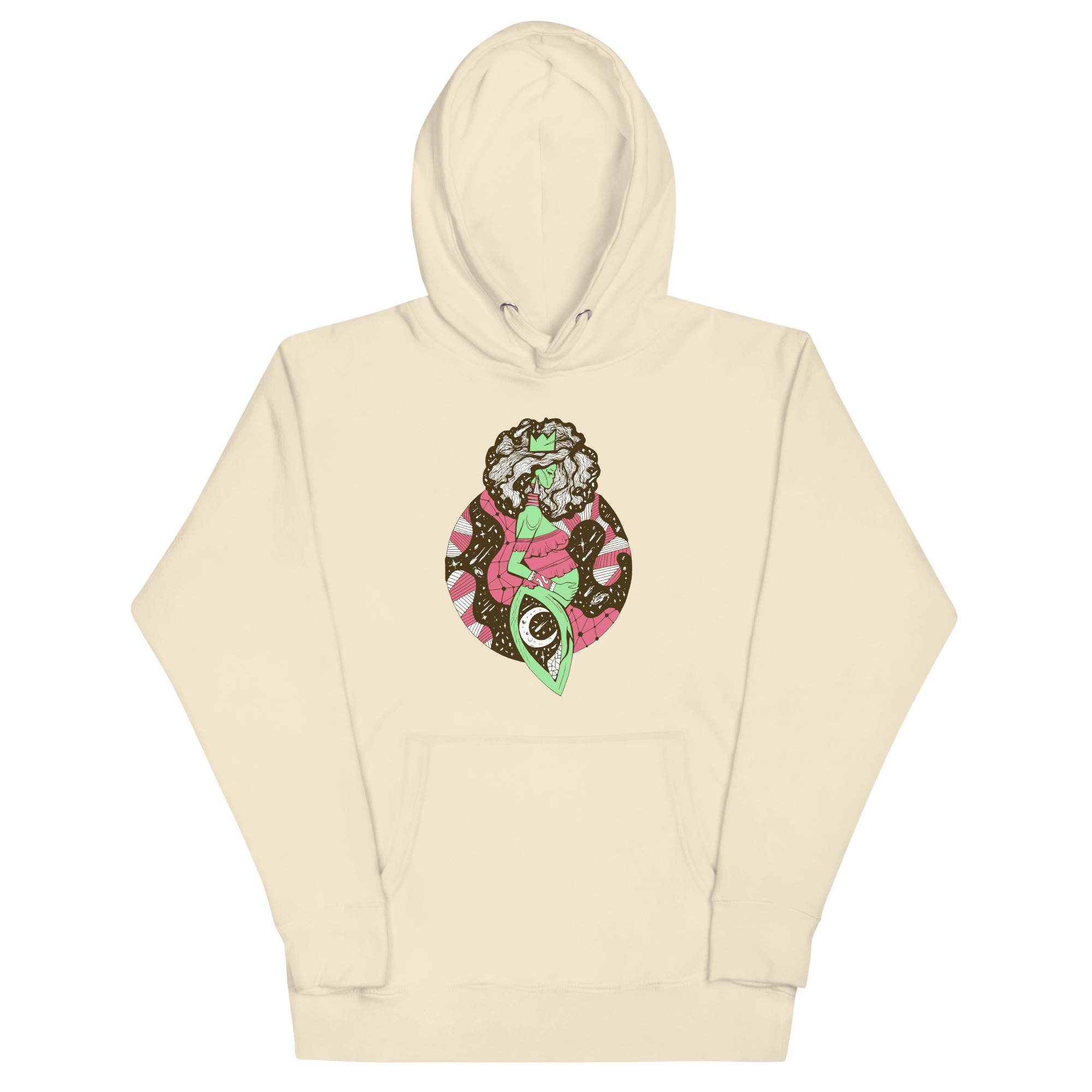 Pink and Green Birth of Sahelle | Art gift for Mom Hoodie