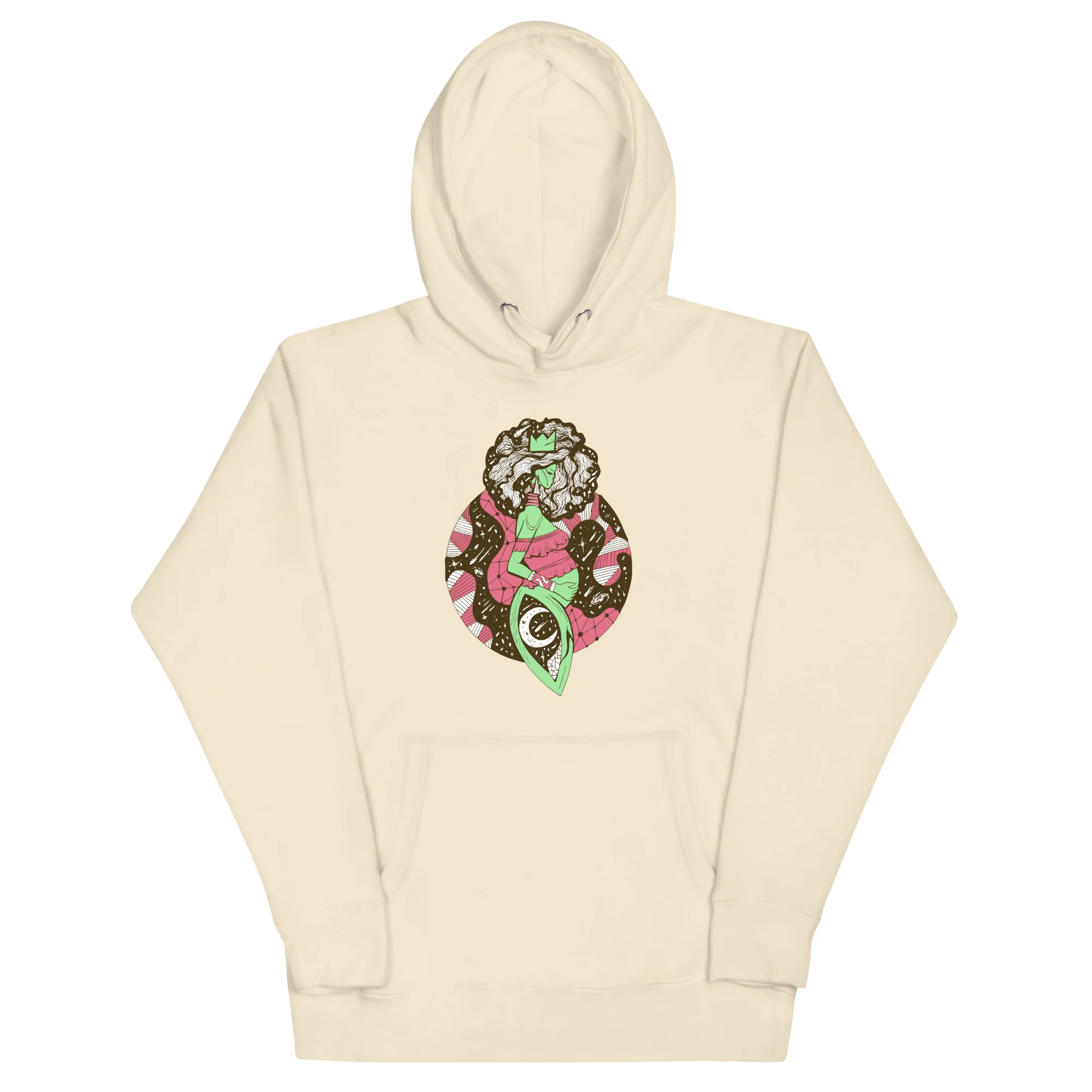 Pink and Green Birth of Sahelle | Art gift for Mom Hoodie