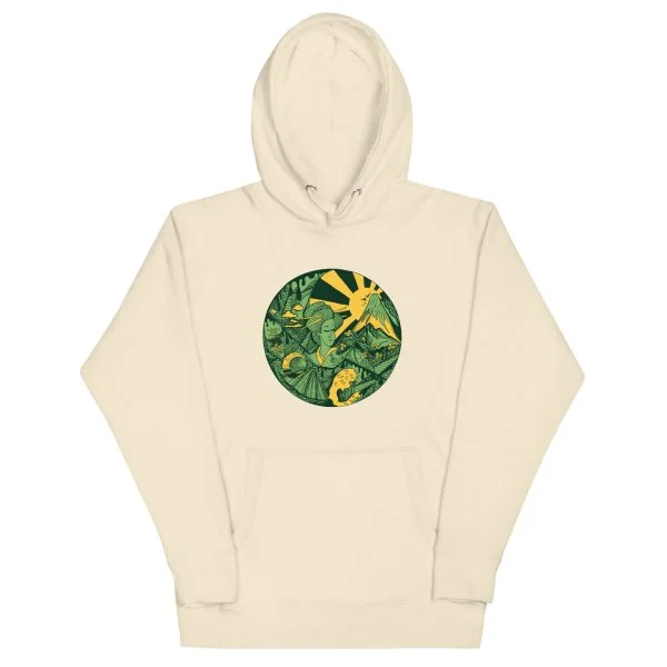 Forrest Green Dreaming of Japan - Japanese Circle Hoodie