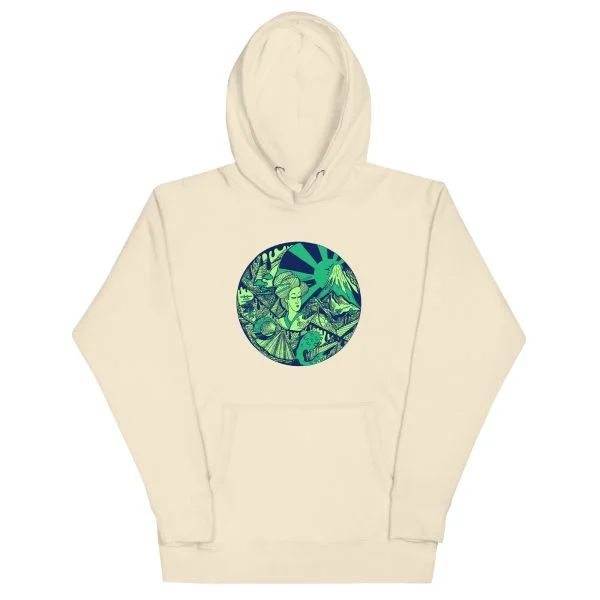 Green Dreaming of Japan - Japanese Circle Hoodie