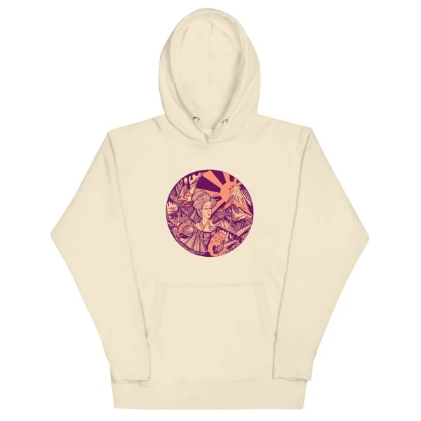 Peach Dreaming of Japan - Japanese Circle Hoodie
