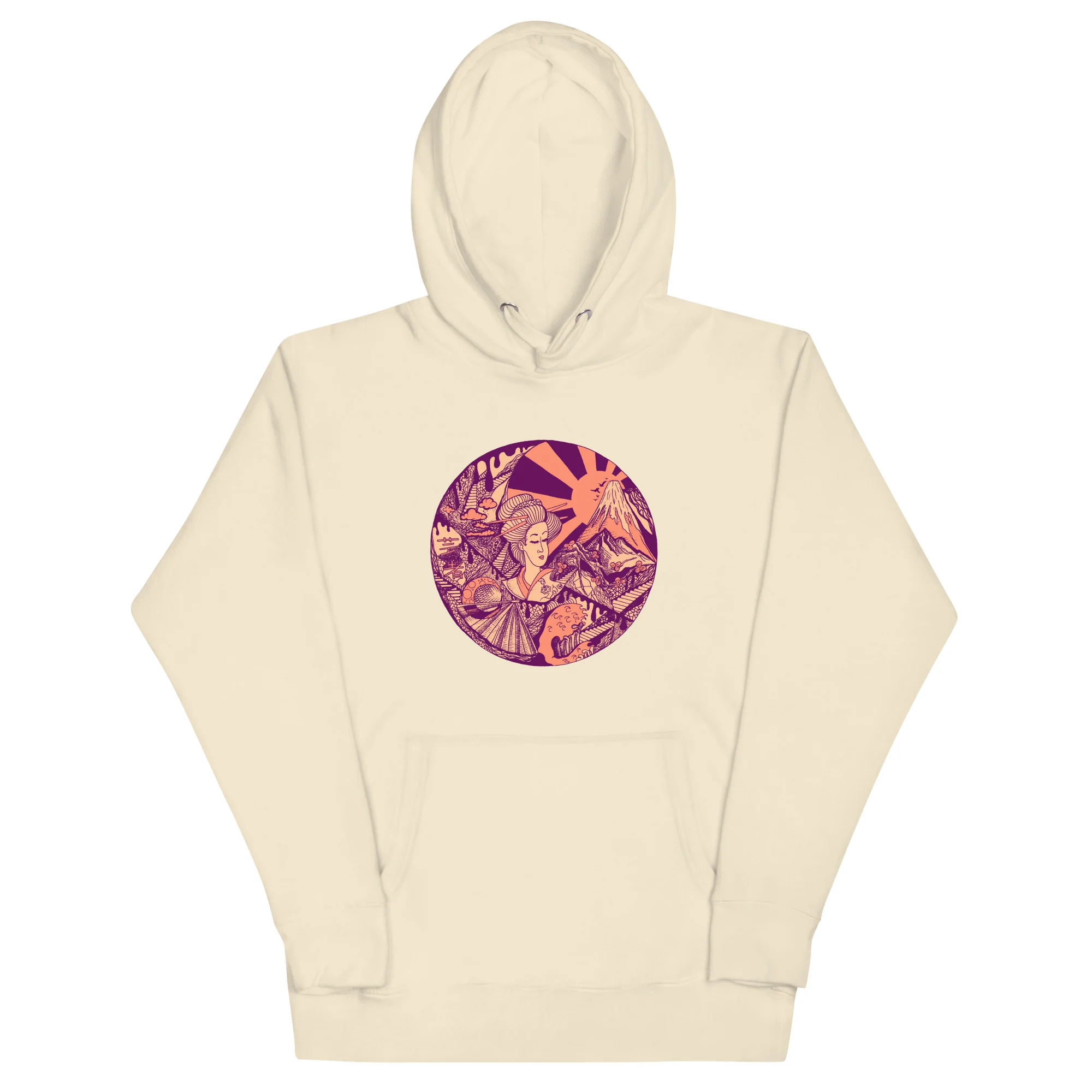 Peach Dreaming of Japan - Japanese Circle Hoodie