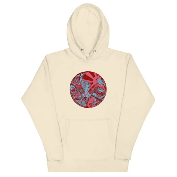 Pastel Blue Dreaming of Japan - Japanese Circle Hoodie