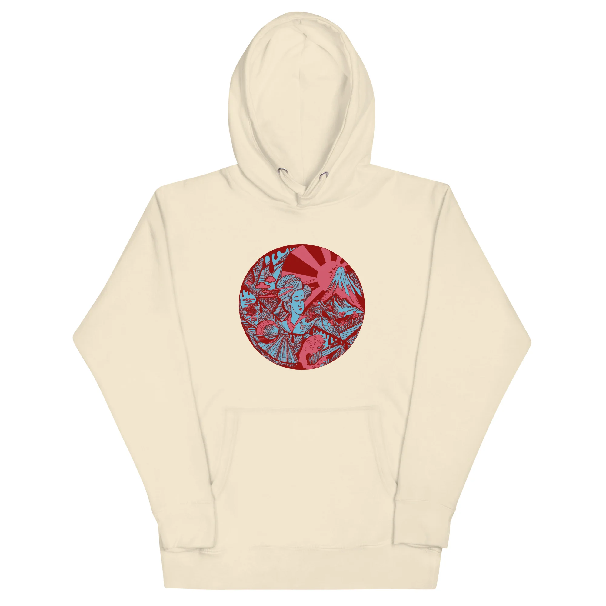 Pastel Blue Dreaming of Japan - Japanese Circle Hoodie