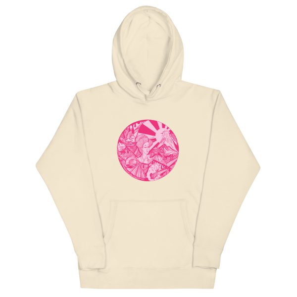 Pink Dreaming of Japan - Japanese Circle Hoodie