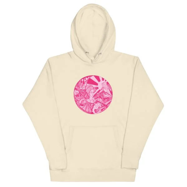 Pink Dreaming of Japan - Japanese Circle Hoodie