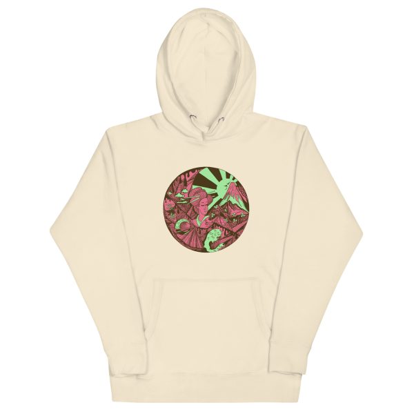 Pink and Green Dreaming of Japan - Japanese Circle Hoodie