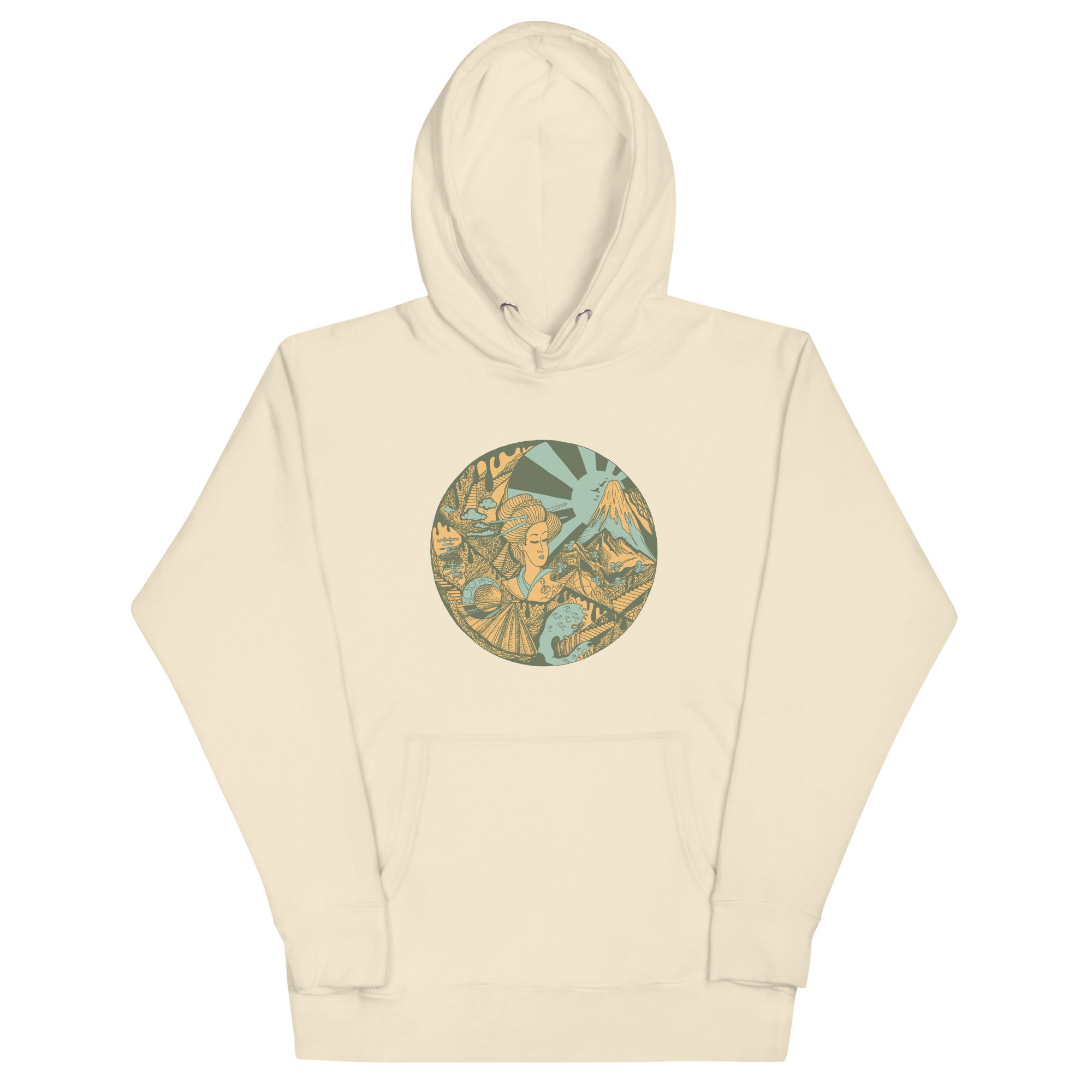 Sage Green Dreaming of Japan - Japanese Circle Hoodie