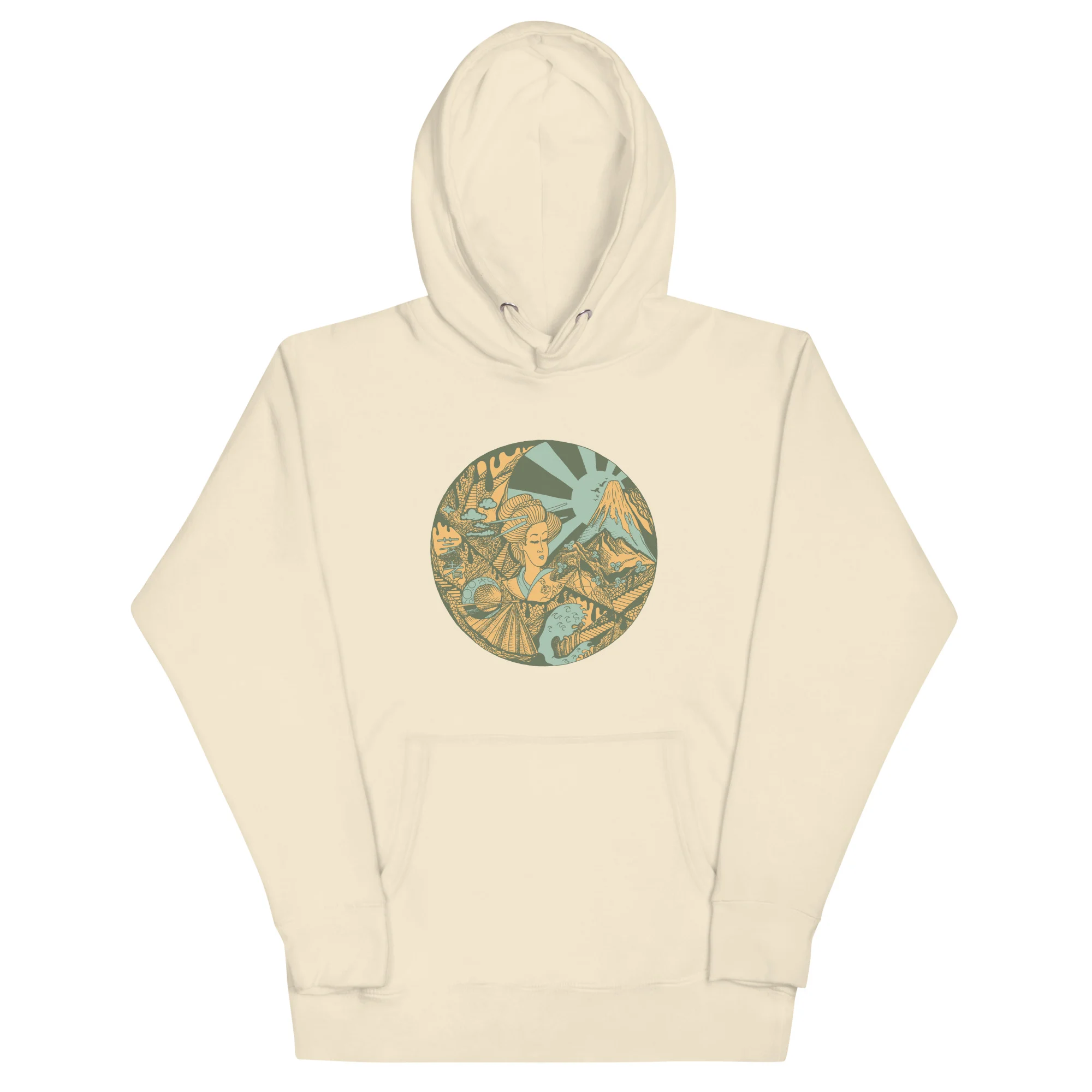 Sage Green Dreaming of Japan - Japanese Circle Hoodie