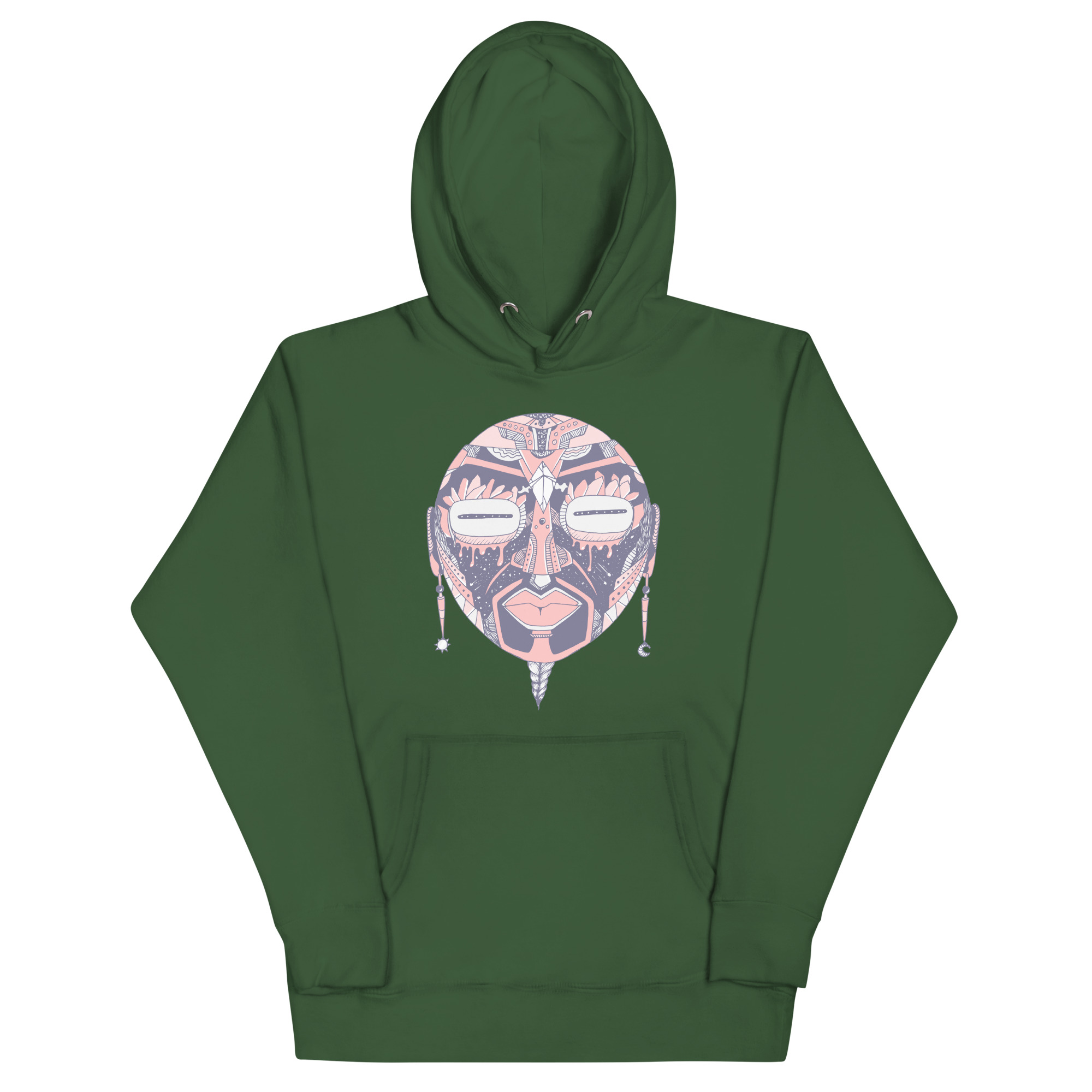 Light Pink African Mask No. 2 - African Hoodie - Image 8