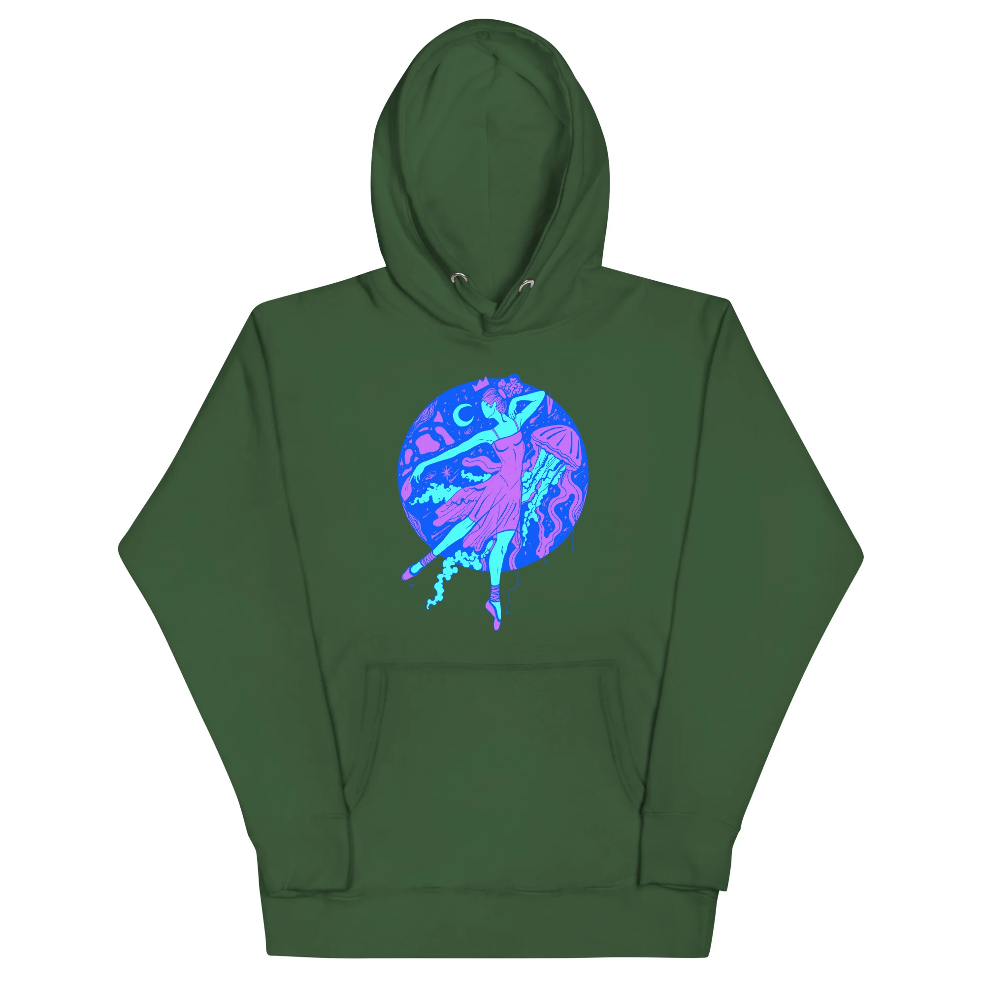 Blue The Oceanic Dancer | Ballerina Drawing Hoodie - Image 8