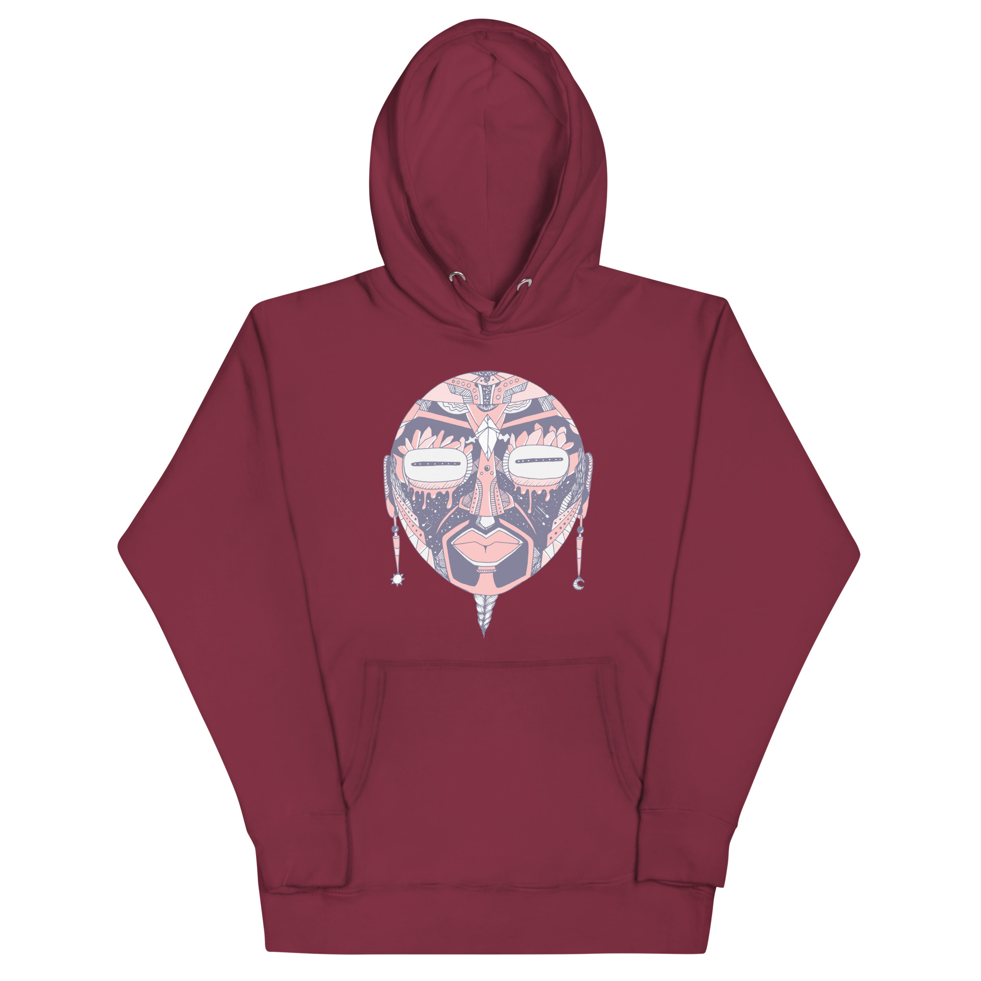 Light Pink African Mask No. 2 - African Hoodie - Image 5