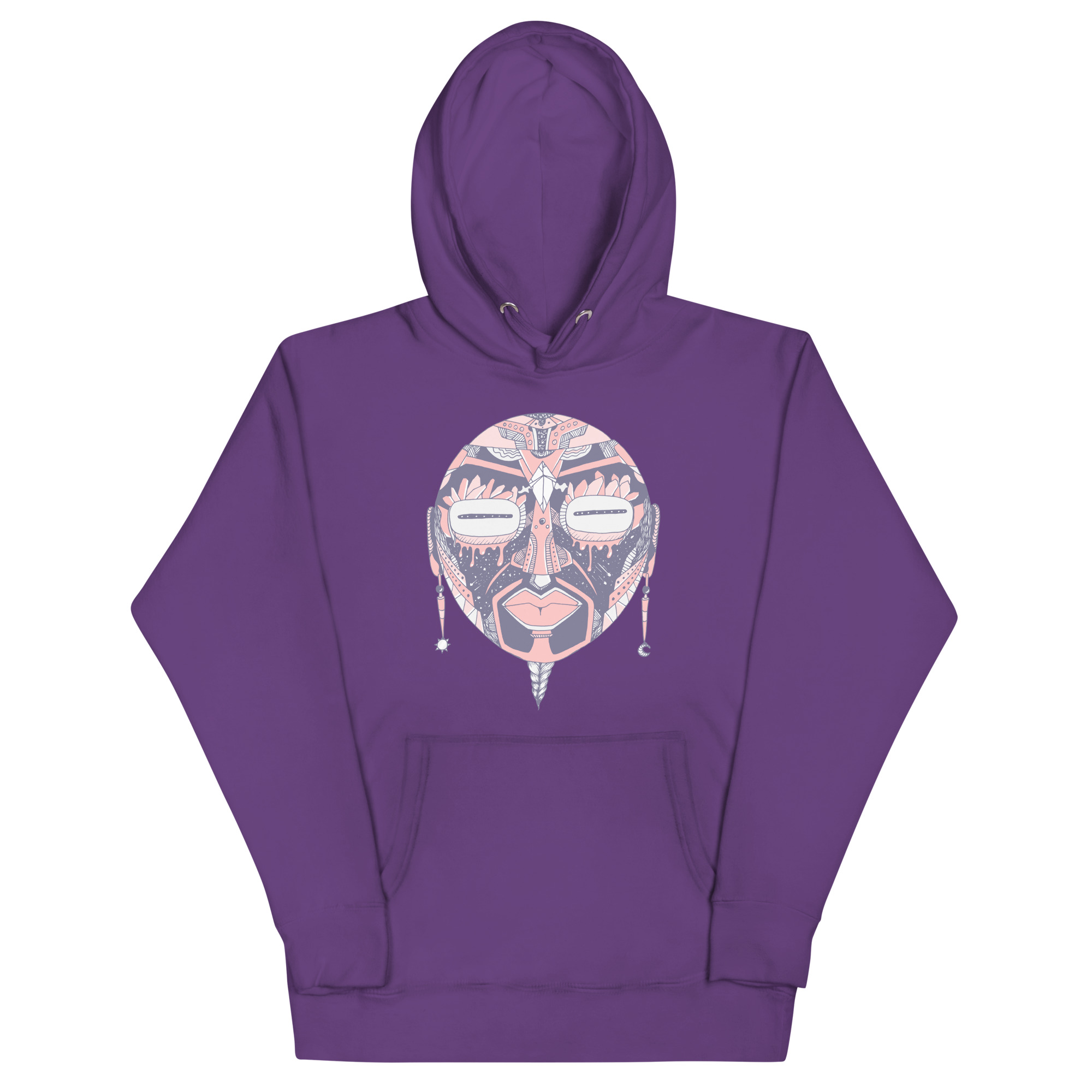 Light Pink African Mask No. 2 - African Hoodie - Image 7