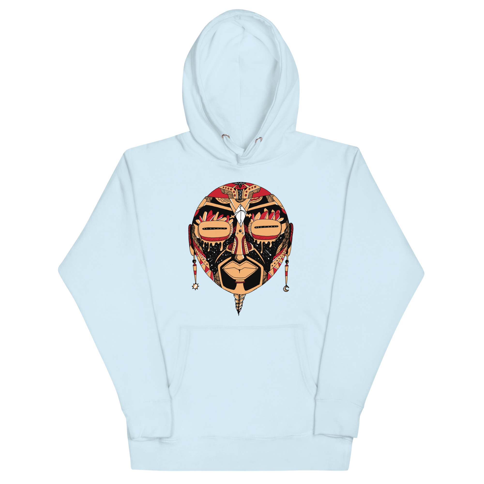 Cream and Red African Mask No. 2 - African Hoodie - Image 6